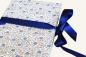 Preview: Leporello mini photo album, delicate blue flowers, blue ribbon